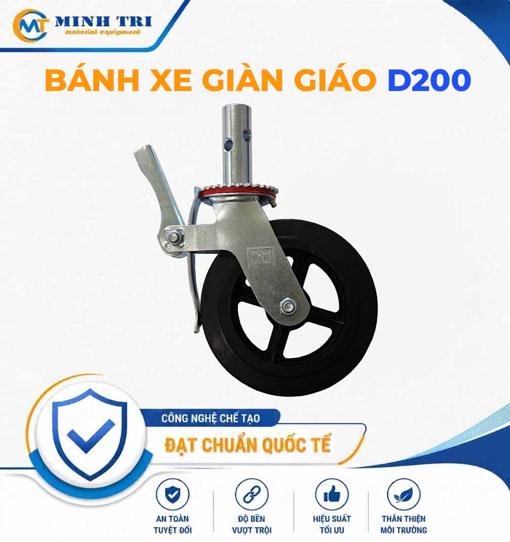 bánh xe giàn giáo D200 khóa