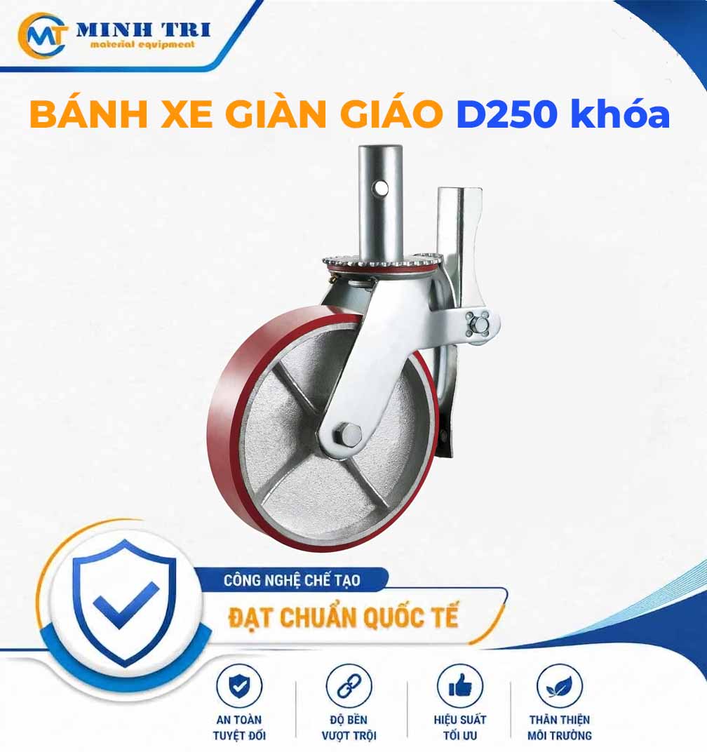 bánh xe giàn giáo D250 khóa