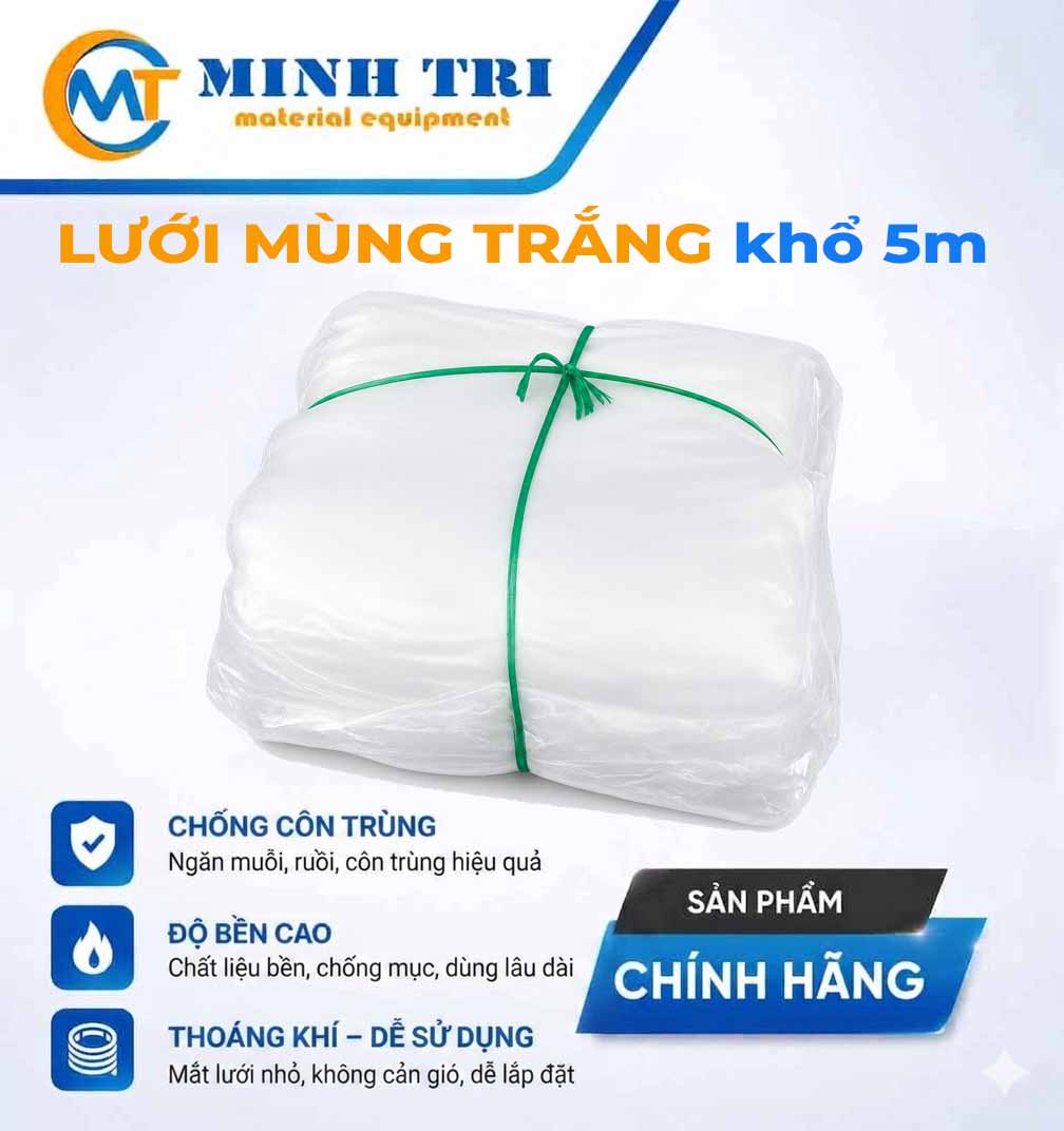 lưới mùng trắng khổ 5m