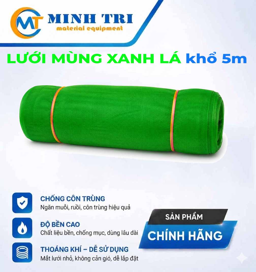 lưới mùng xanh lá khổ 5m