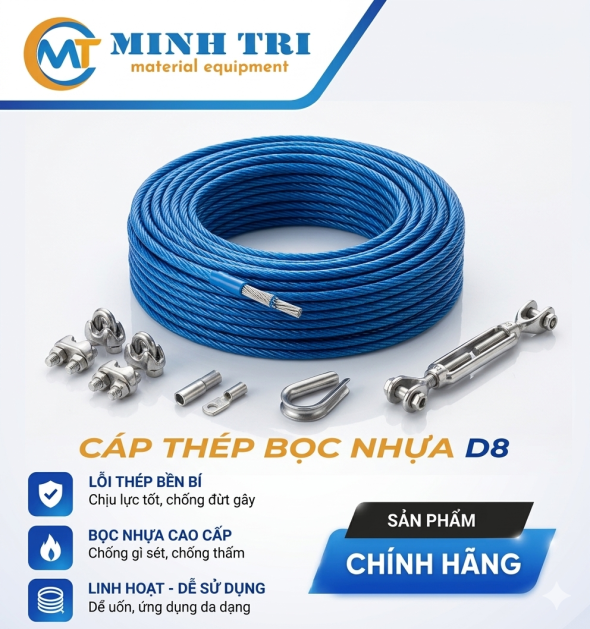 Cáp thép bọc nhựa D8