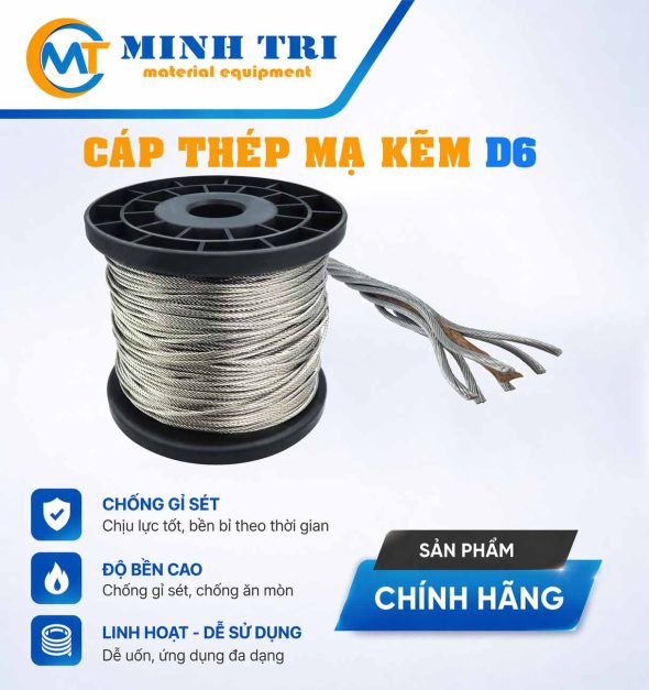 Cáp thép mạ kẽm D6