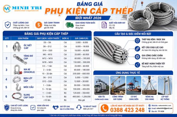 Bảng giá phụ kiện cáp thép