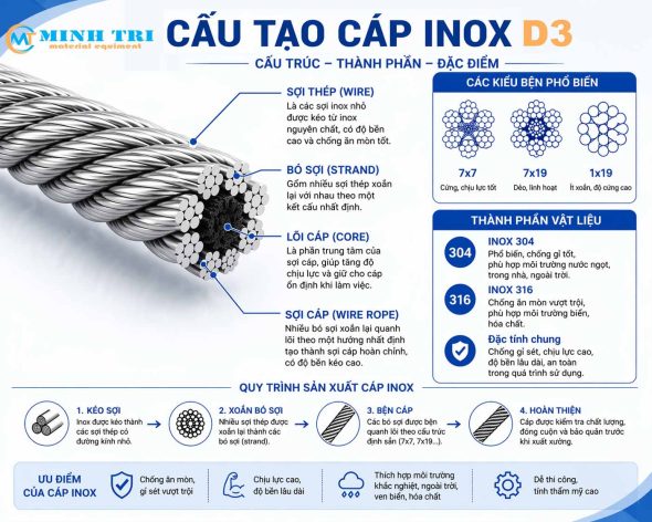 Cáp inox D3