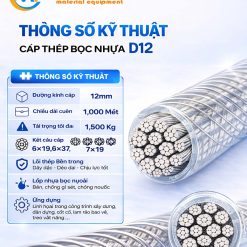 thông số kỹ thuật cáp bọc nhựa D12