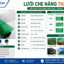 Thông số kỹ thuật lưới che nắng Thái lan