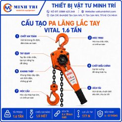 cấu tạo pa lăng lắc tay vital 1.6 tấn
