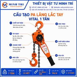 cấu tạo pa lăng lắc tay vital 1 tấn