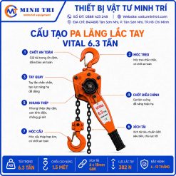 cấu tạo pa lăng lắc tay vital 6.3 tấn