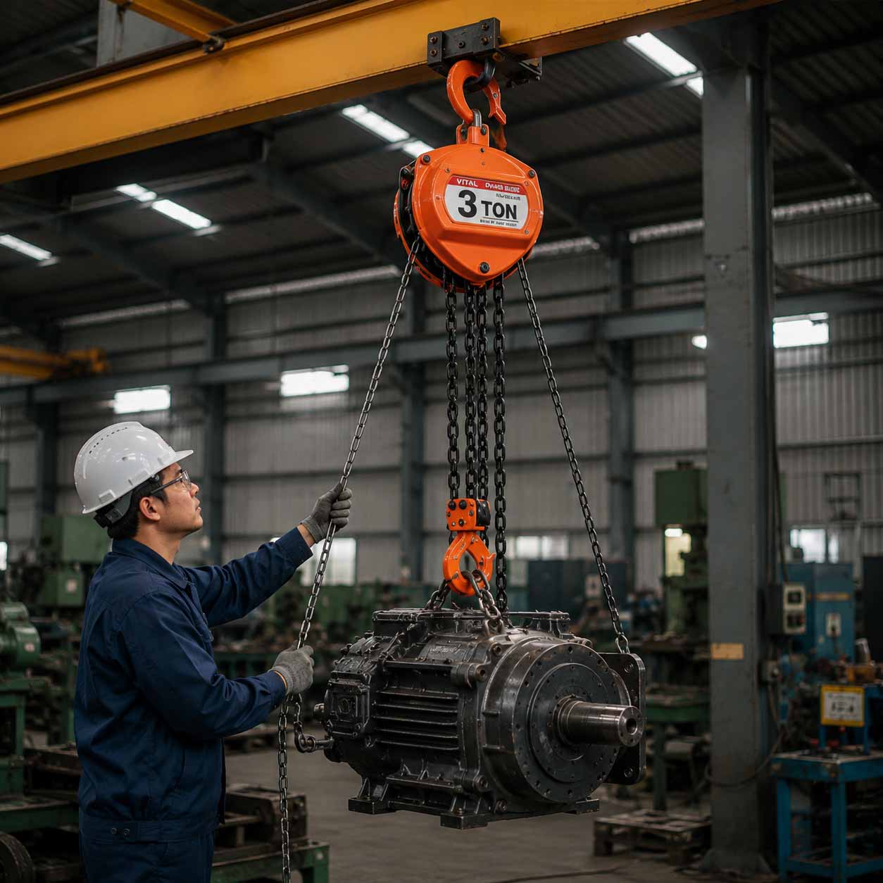ứng dụng pa lăng kéo tay 3 tấn
