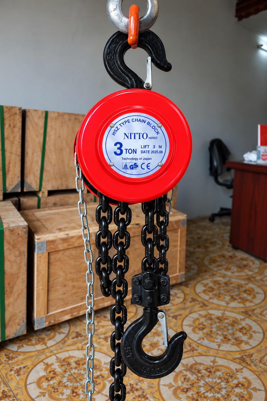 Ảnh thực tế kho Pa lăng kéo tay HSZ 3 tấn