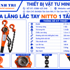 Pa lăng lắc tay Nitto 1 tấn - Ảnh 3