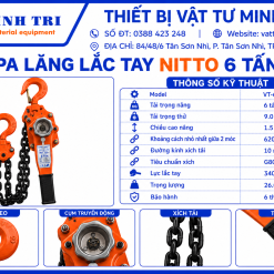 Pa lăng lắc tay Nitto 6 tấn - Ảnh 3